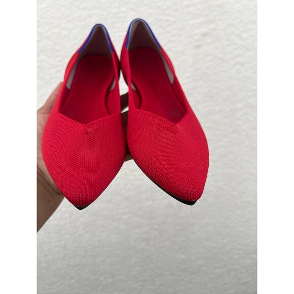 Rothy's Womens 8.5 Red The Point Knit Flat Balletcore Comfort Sustainable Preppy - Picture 8 of 15